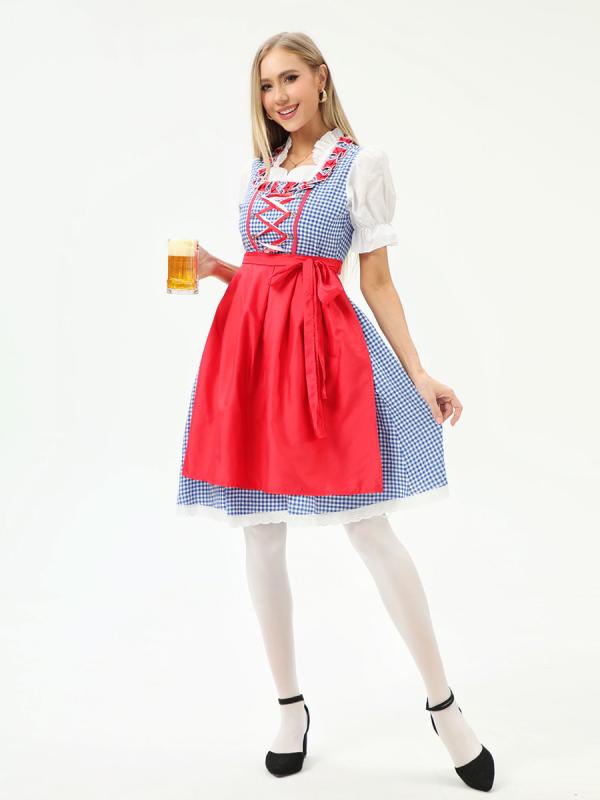 ドレス レディース ワンピース 3点セット 夏 エスニック 民族風 トライバル ポリエステル ブルー グリーン ハロウィン コスプレ 舞台 パフォーマンス パーティー かわいい