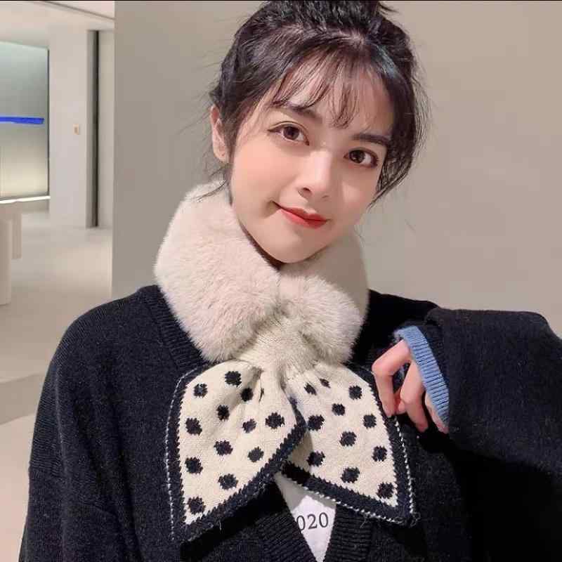 ネックウォーマー レディース 秋冬 韓国ファッション トレンド フェイクファー ラビットファー調 もこもこ ファー襟 厚手 保温 あったか 防寒 スヌード かわいい ポリエステル製|ふんわり暮らし鞄店