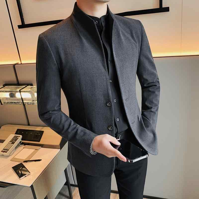 上衣 メンズ 照明ランプ色つや か細い相応う 細身 心地よい 商行為 通い 事務室 普段使い走り 流行り 今めかしい アウター ポリエステル混紡 黒いこと 暗然たる薄墨色 白いこと