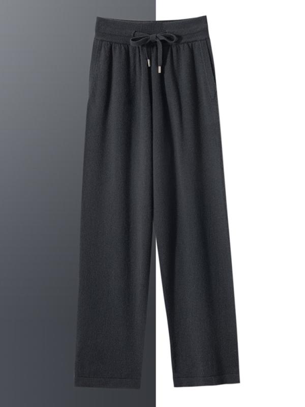 パンツ メンズ ニット カシミヤ風 暖かい 防寒 ビジネス カジュアル レギュラーフィット ロングパンツ ハイウエスト 無地｜ふんわり暮らし鞄店
