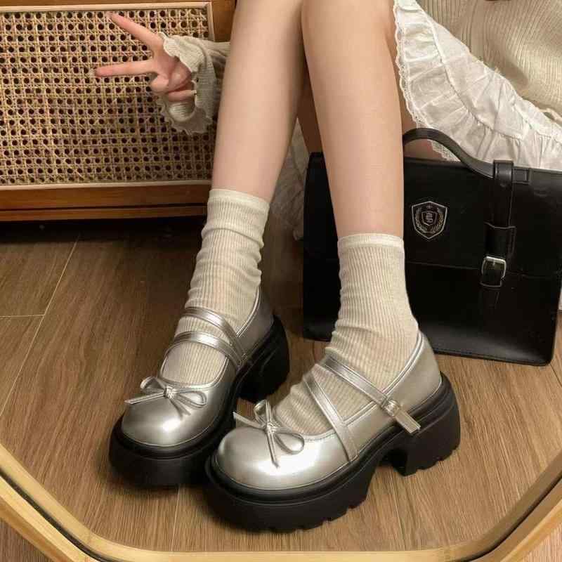 ローファー レディース 厚底 粗ヒール ラウンドトゥ マリージェン パンプス 痛くない 履きやすい 脱げにくい エナメル調 PUレザー 歩きやすい ストラップ 防水台 美脚 カジュアル 通学 通勤用｜ふんわり暮らし鞄店