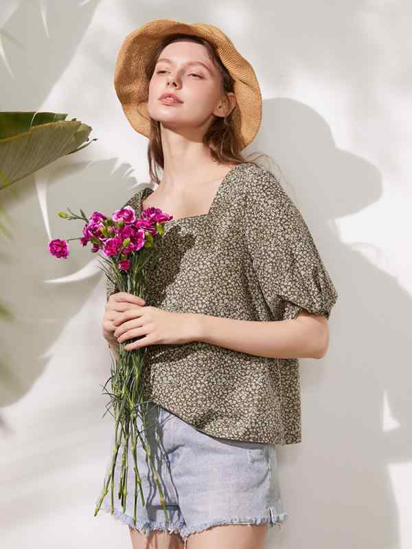Tシャツ レディース 春夏 半袖 花柄 接触冷感 ゆったり フレンチレトロ シルク混 トップス 通勤 オフィスカジュアル 上品｜ふんわり暮らし鞄店