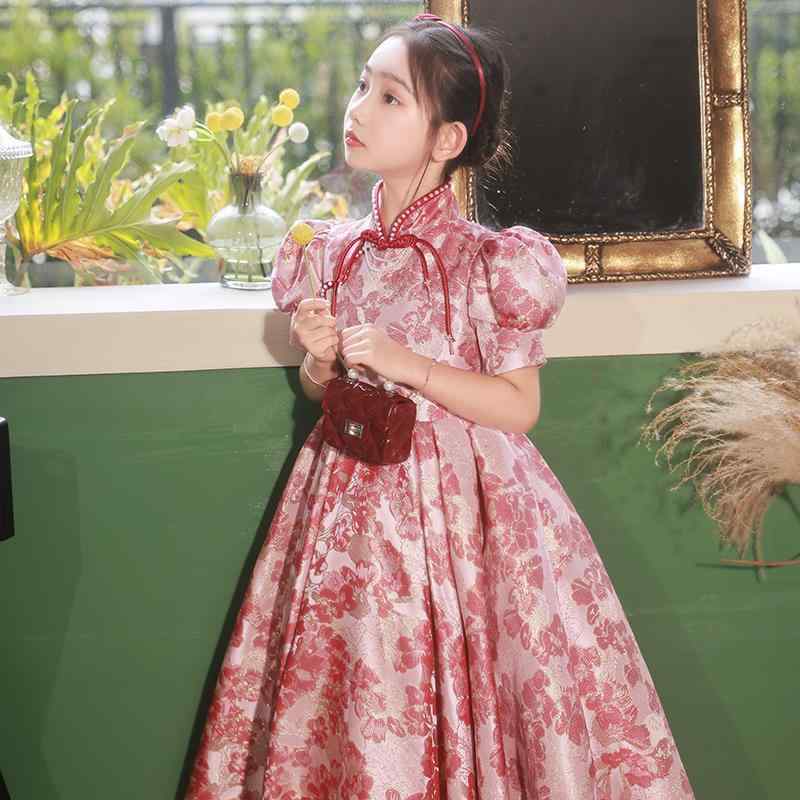ドレス キッズ 女の子 チャイナドレス プリンセス フォーマル レッド 長袖 Aライン 発表会 演奏会 結婚式 七五三 お呼ばれ 誕生日 パーティー｜ふんわり暮らし鞄店
