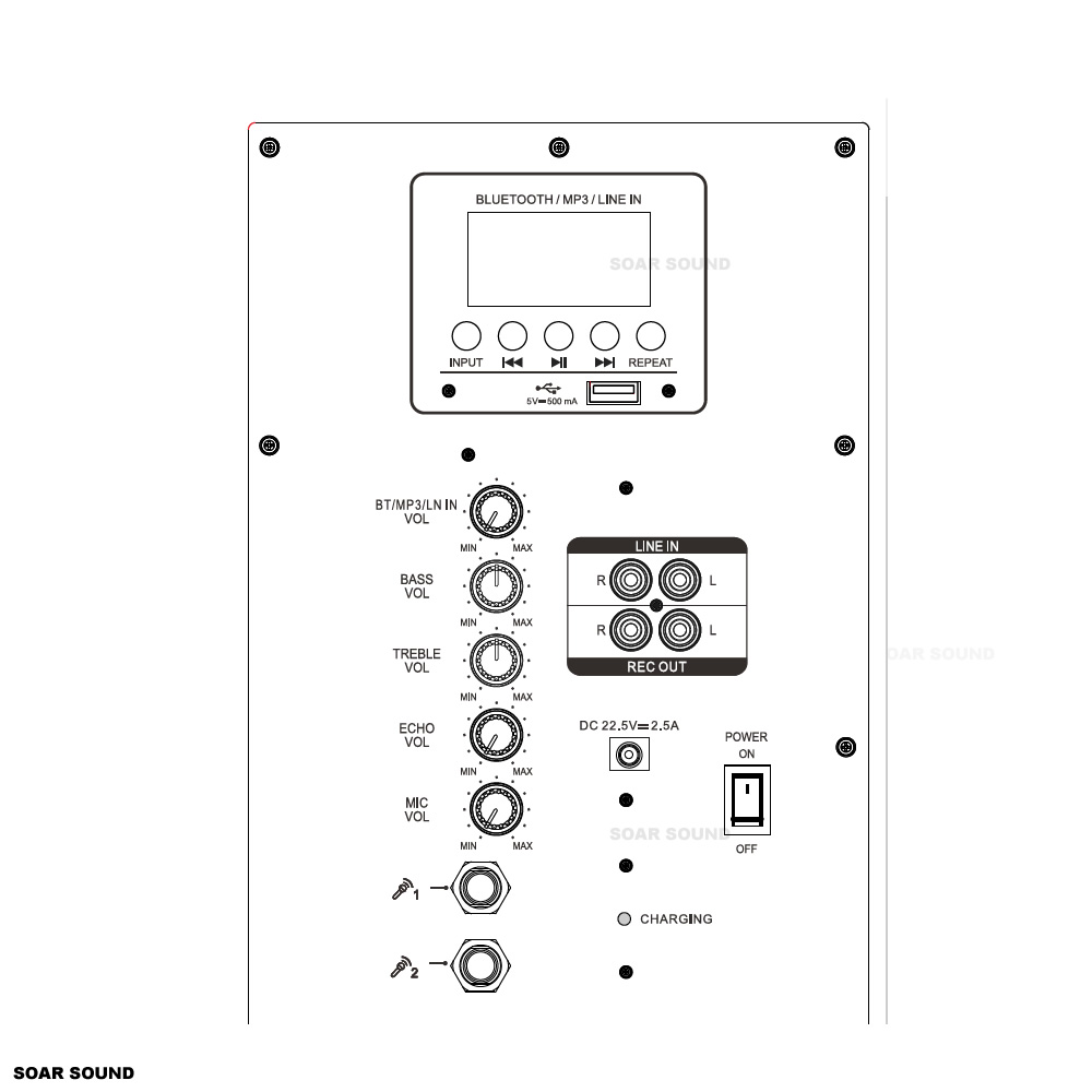 Soar Sound Portable Amplifier Built In Speaker Rating 40w Up To