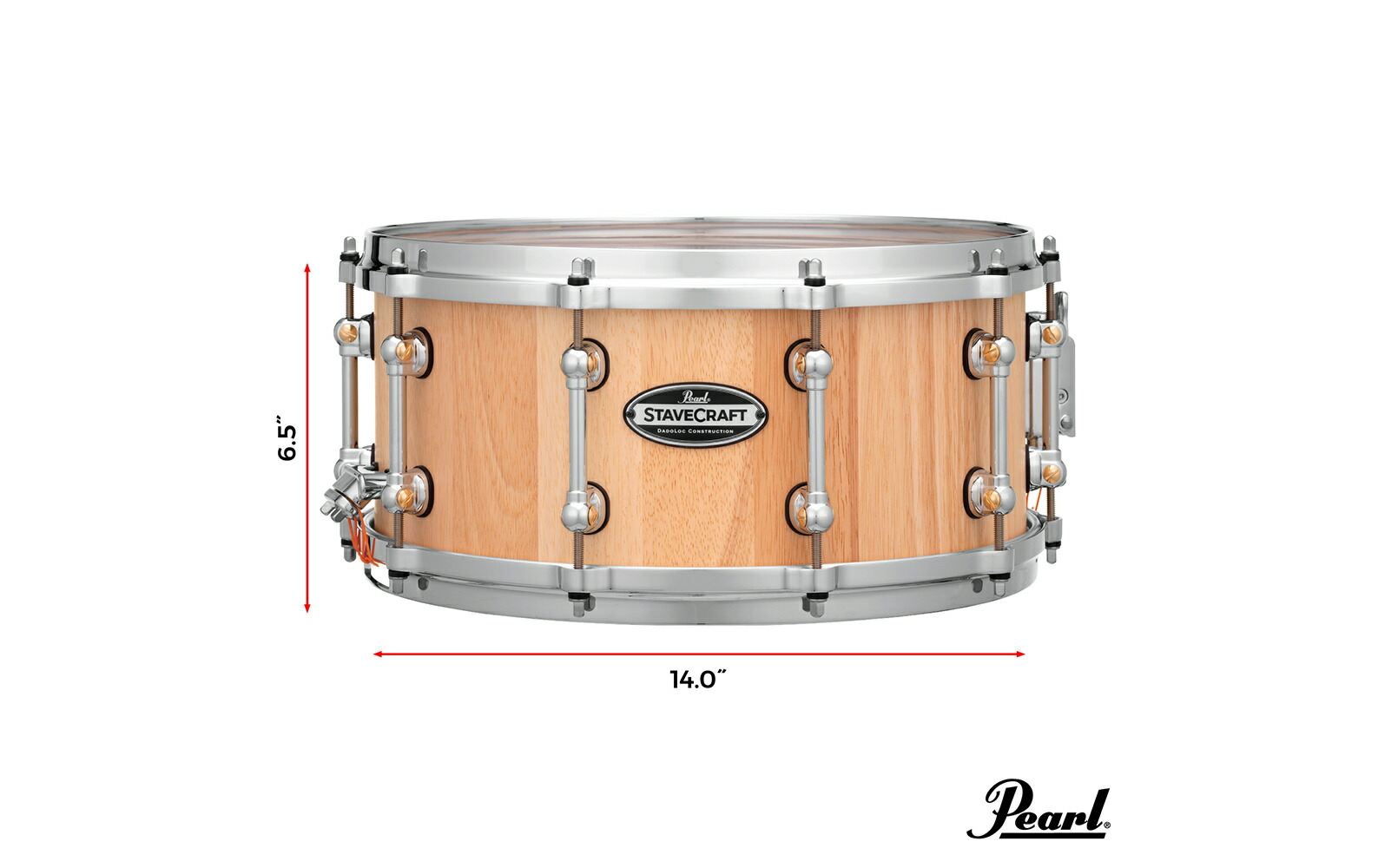 受注生産品 Pearl パール StaveCraft ステイブクラフト Thai Oak 14" x 6.5" タイ オークシェル スネアドラム SCD1465TO #186|SOAR SOUND