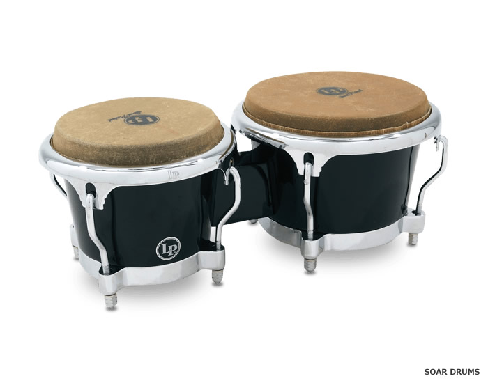 LP ボンゴ LP200XF-BK LP Fiberglass Bongos, Comfort Curve II Rims, Chrome Hardware