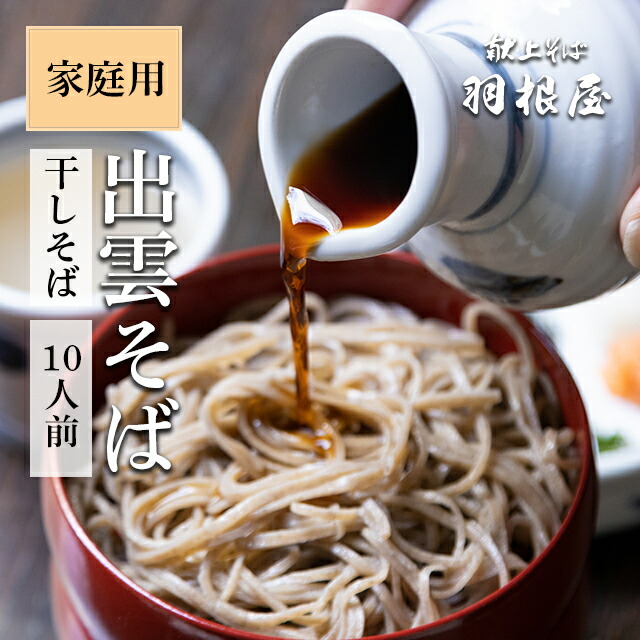 出雲そば 蕎麦 そば 【干しそば（乾麺）10人前】<br>ご家庭用 10人前（干しそば5袋/そばつゆ10袋）化粧箱なし ラッピング不可 献上 羽根屋 乾麺  釜揚げ ざるそば 割子そば グルメ はねや 人気 日本三大そば 国産 引っ越し 引っ越しそば