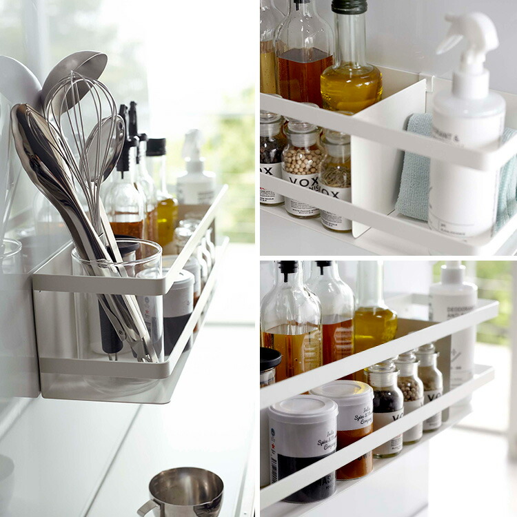 楽天市場 Plate 冷蔵庫横マグネットワイド収納ラック プレート ホワイト 41 台所 キッチン 磁石 白 収納 キッチン収納 山崎実業 Sobani