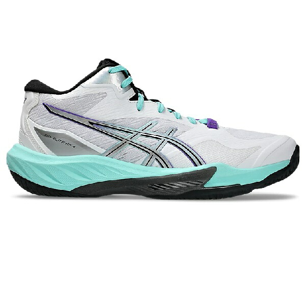 限定カラー アシックス asics バレーボールシューズ インドアシューズ SKY ELITE FF MT 4 スカイエリートFF MT4 ミッドカット ユニセックス スタンダードラスト 1051A101 100 ホワイト&times;ミント 26aw シャインパック｜ソブエスポーツ