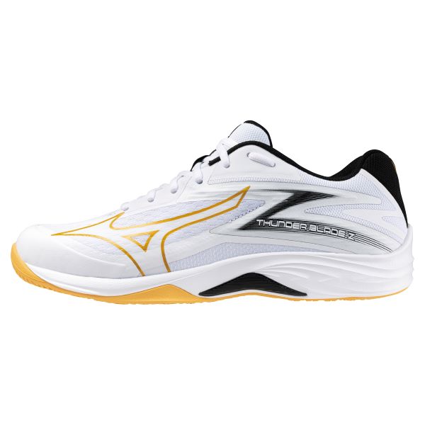 mizuno ミズノ バレーボールシューズ サンダーブレード Z (エントリーモデル)　10:ホワイト×ゴールド×ブラック　24SS【SS2603】