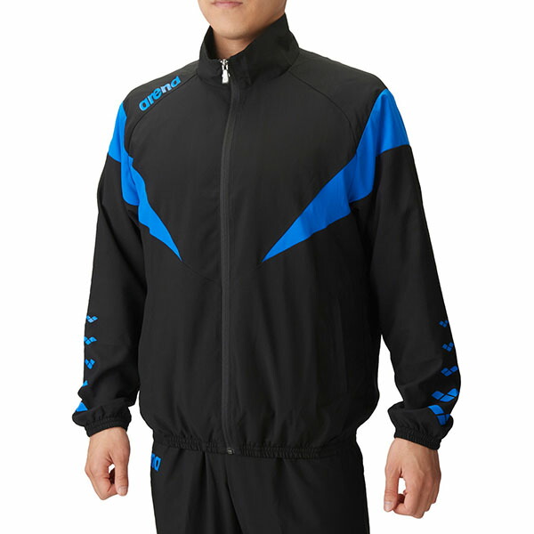【取り寄せ】アリーナ (arena) 水泳 スイムウエア チームウェア ジャケット レギュラーシルエット (25aw) ブラックxブルー S-XO ASS4JKU007-BKBU