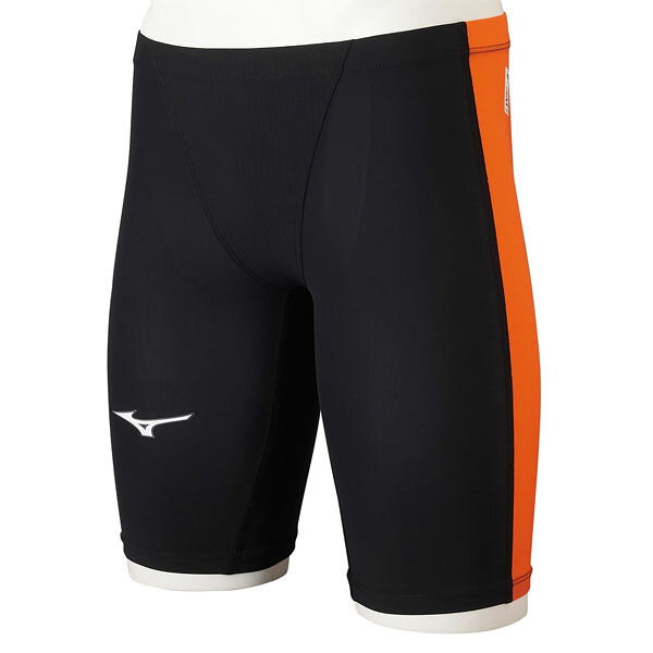 ミズノ (MIZUNO) 競泳用水着 布帛水着 FINA承認済 MX・SONICアルファ2 ハーフスパッツ メンズ (22ss) ブラック×オレンジ XS N2MB201195【返品交換不可】