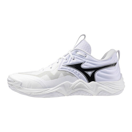 ミズノ (MIZUNO) バレーボールシューズ ウエーブモーメンタム エリート WIDE ワイド ユニセックス (25aw) ホワイトxブラック 23.0-28.5cm 3E V1GA251351｜ソブエスポーツ