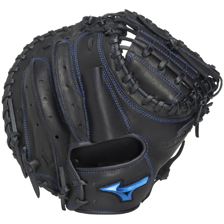 ミズノ (MIZUNO) 原則としてベイスボール 軟式用地球儀 グローヴ WILL DRIVE BLUE ウィルドライブ 青み キャッチャー用 捕手グローヴ B-D型 (26ss) 黒いこと 1AJCR34700-09