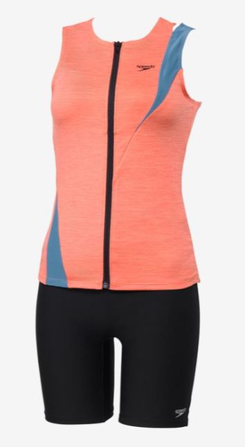 スピード (Speedo) 水泳 フィットネス用水着 ディアゴナジッププロセパレーツ レディース (25aw) ミックスピーチ M-O SFW32410-XC 返品交換不可