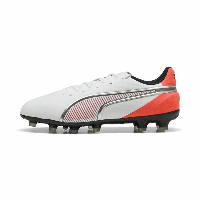 プーマ (PUMA) サッカー スパイク シューズ キング マッチ ワイド HG/AG メンズ (25aw) ホワイト×シルバー×レッド×ブラック 土/人工芝用 25.0-27.5cm 10883301 108833-01
