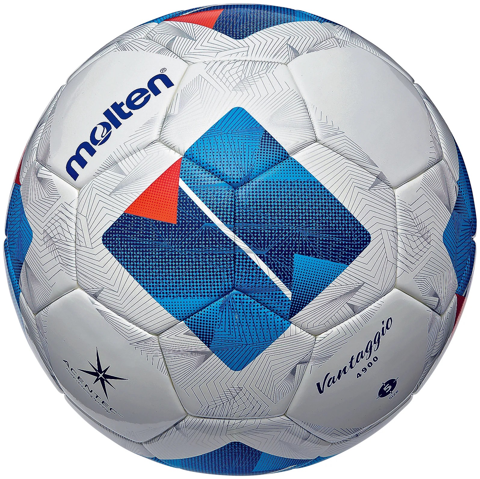 モルテン (molten) サッカーボール ヴァンタッジオ 4900 芝用 5号球 JFA検定球 国際公認球 (25aw) ホワイト×ブルー F5N4900