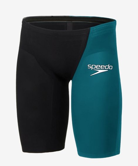 【ネコポス対応可】スピード (Speedo) 水泳 競泳用水着 布帛 WA承認 スパッツ ファストスキンレーザーピュアグリントジャマー メンズ (26ss) ブラック×ノルディックティール SS-S SC62410F-KN 返品交換不可