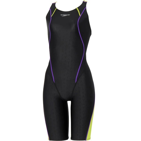 【ネコポス対応可】スピード (Speedo) 水泳 競泳用水着 WA承認 オールインワン フレックスシグマニューセミオープンバックニースキン2 レディース (26ss) ブラック×ライム SS-L SCW12602F-KL 返品交換不可