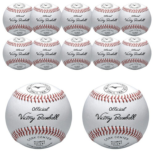 ミズノ (MIZUNO) 野球 硬式用ボール ビクトリー高校試合球 1ダース 12個 12球 (23ss) ホワイト 1BJBH10600-12P