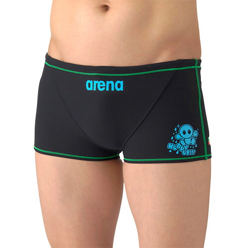 【ネコポス対応可】アリーナ (arena) 水泳 競泳 練習用水着 タフスーツ トレーニングスパッツ ショートレッグ ジュニア ボーイズ アリーナくん (26ss) ブラックxグリーン 140 AS6SWM11B-BKGR【返品交換不可】