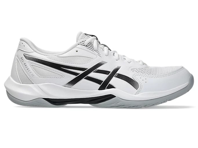 【取り寄せ】アシックス (asics) バレーボールシューズ インドアシューズ GEL-ROCKET 12 WIDE ゲルロケット ユニセックス (26ss) ホワイト×ブラック 23.0-28.5cm ワイドラスト 1073A081-101