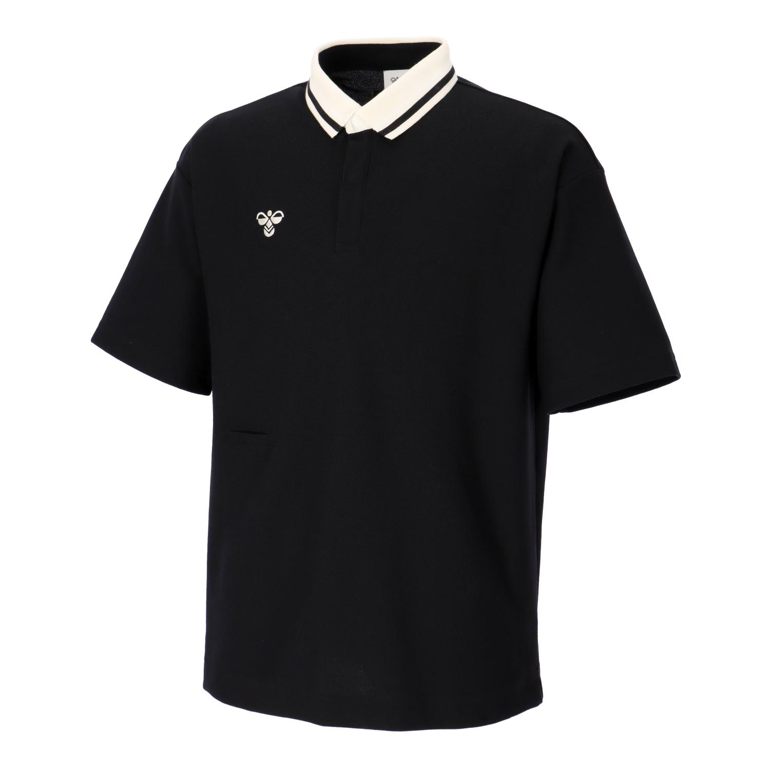 ヒュンメル (hummel) ハンドボール御召しもの 形づくる御召しもの 運動競技御召しもの hummel PLAY スポーツシャツ 半袖プルオーバー メンズ (26ss) 黒いこと S-XO3 HAP3067-90