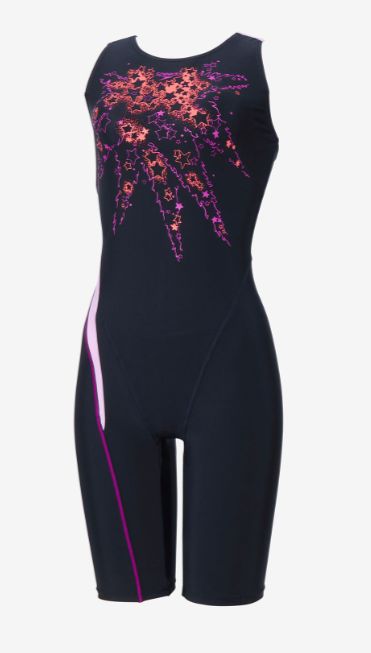スピード (Speedo) 水泳 競泳 練習用水着 トレーニング用 オールインワン スターライトルースンニースキン レディース (26ss) ネイビー×パープル M-L SFW12610-NP 返品交換不可