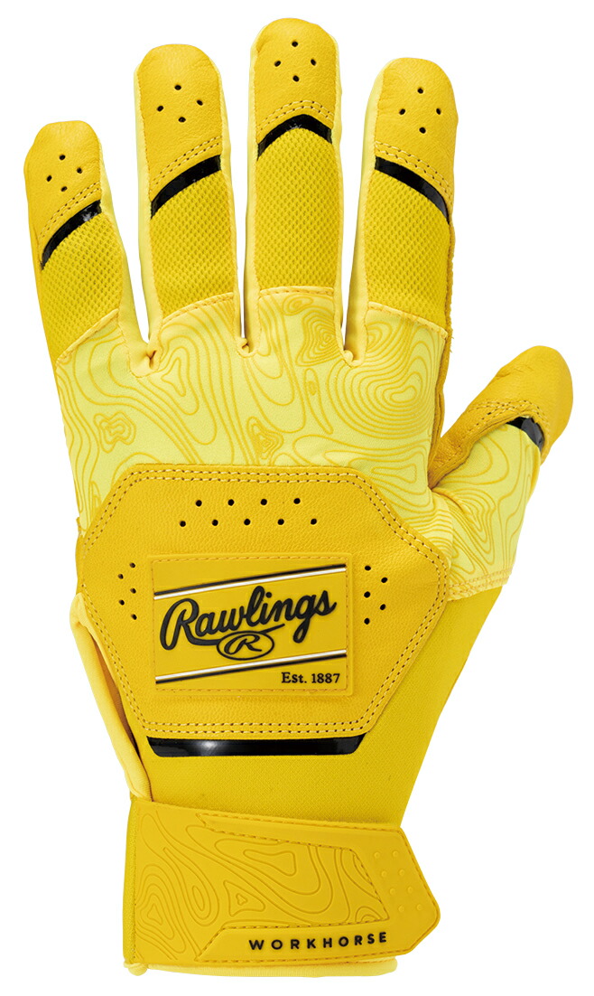 ローリングス (Rawlings) 一般野球 バッティンググローブ バッティンググラブ 打撃用手袋 WORKHORSE ワークホース (26ss) イエロー S-L WH25BG-Y