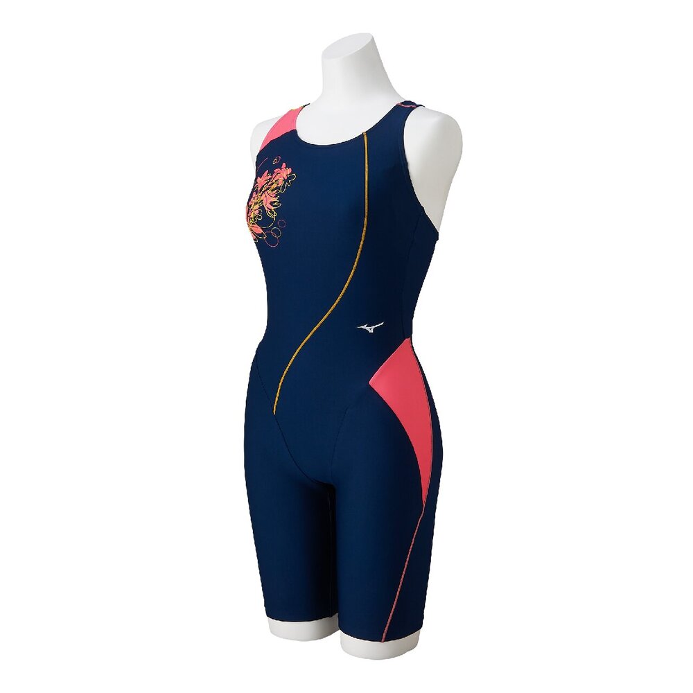 ミズノ (MIZUNO) 水浴び フィジカルフィットネス用水着 Stroke ONE アクアフィットネス オールインワン レディース (26ss) 米国海軍×梅見コーラル M-L N2JGD31086 返品取り替えっこ不可