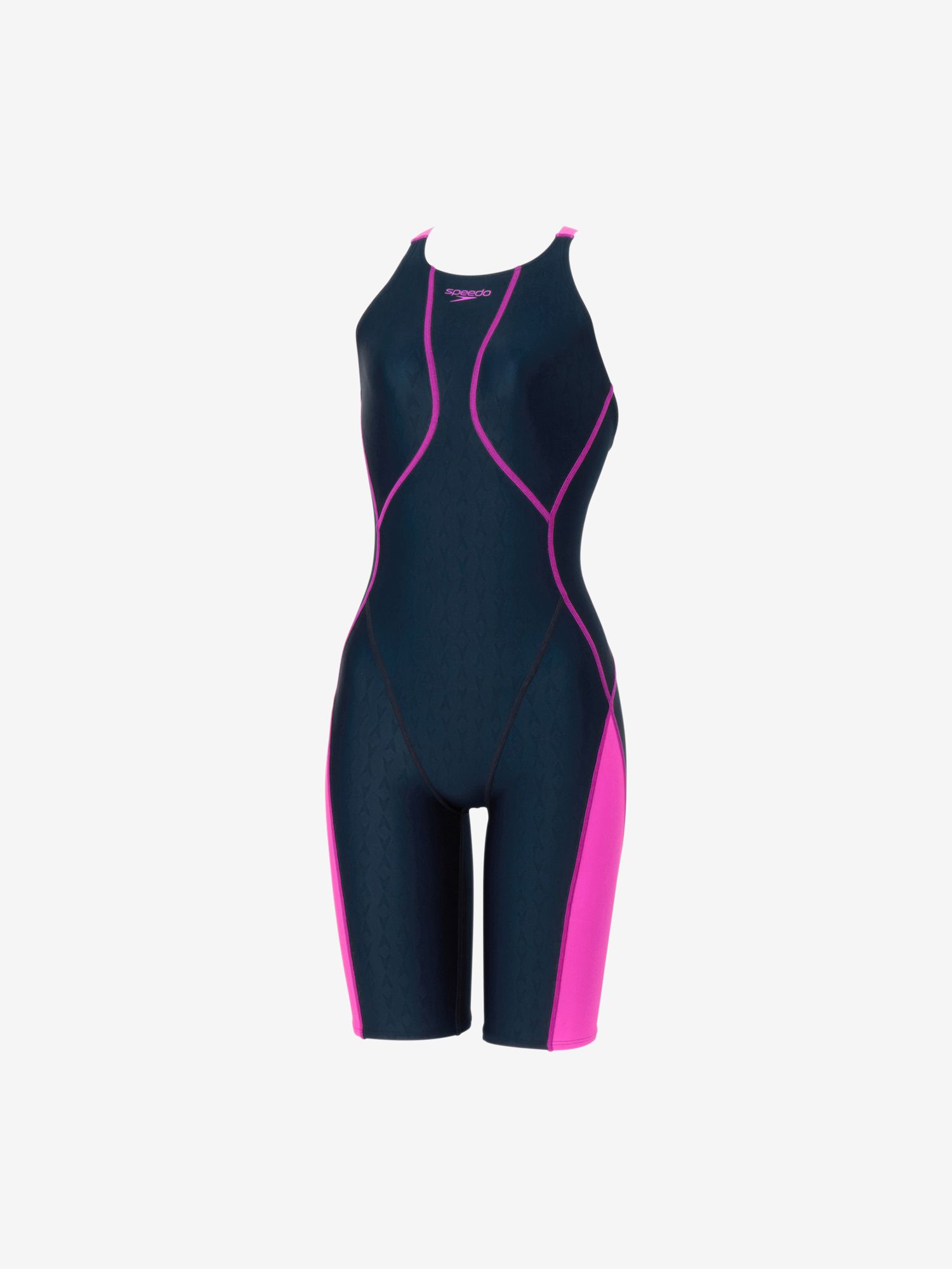 スピード (Speedo) 水泳 競泳用水着 WA承認 オールインワン フレックスシグマニュージュニアオープンバックニースキン1 ガールズ ジュニア (26aw) ネイビー&times;ピンク 120-150 SCG12601F-KO 返品交換不可｜ソブエスポーツ 10,285円