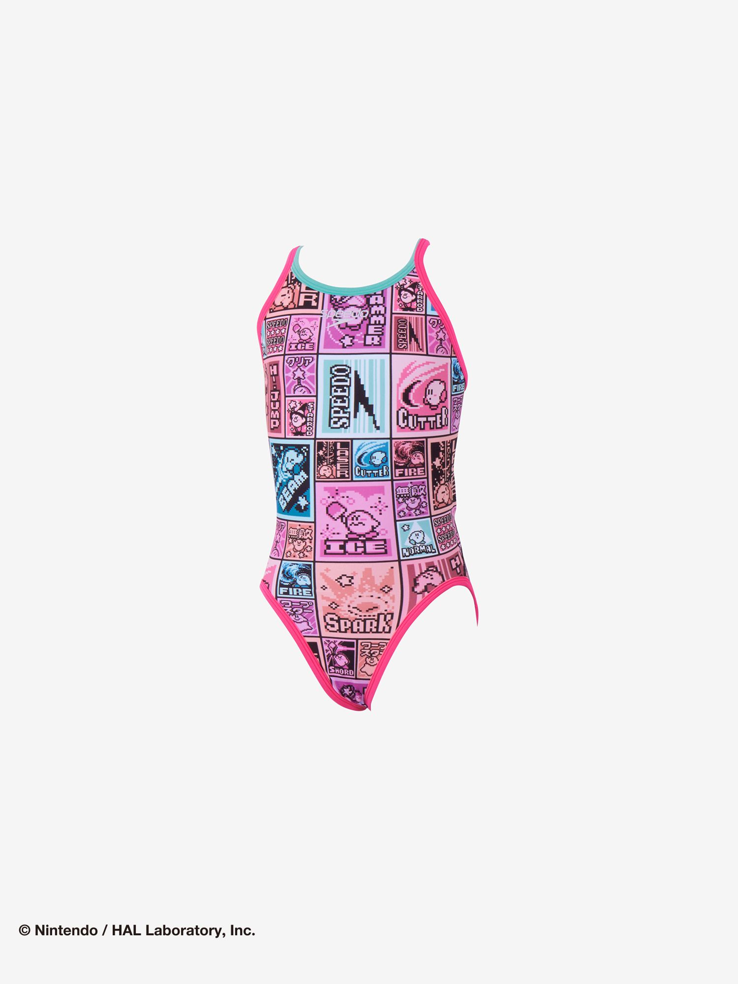 す早さ (Speedo) 水浴び 競泳 読み合わせる用水泳着 形づくる用 衣装 星のカービィ カービィドットブロックターンズスーツ ガールズ お坊っちゃん (26ss) サクラ色 140-150 STG02602-PN 返品取り替えっこ不可