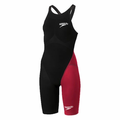 スピード (Speedo) 競泳用水着 布帛水着 ファストスキンレーザーピュアグリントオープンバックニースキン (25ss) S-M SCW12410F-KR 店頭展示品 返品交換不可【SS2603】