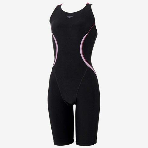 スピード (Speedo) フィットネス水着 オーバルカーヴィールースンニースキン レディース (25ss) ブラック M-O SFW12510-KW 店頭展示品 箱なし 返品交換不可【SS2603】