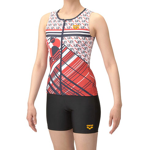 アリーナ (arena) フィットネス用水着 フィットネスセパレーツ カバーバック レディース (25ss) レッド S-XO AS5SWF55L-RDBK 店頭展示品 箱なし 返品交換不可【SALE】【SS2603】