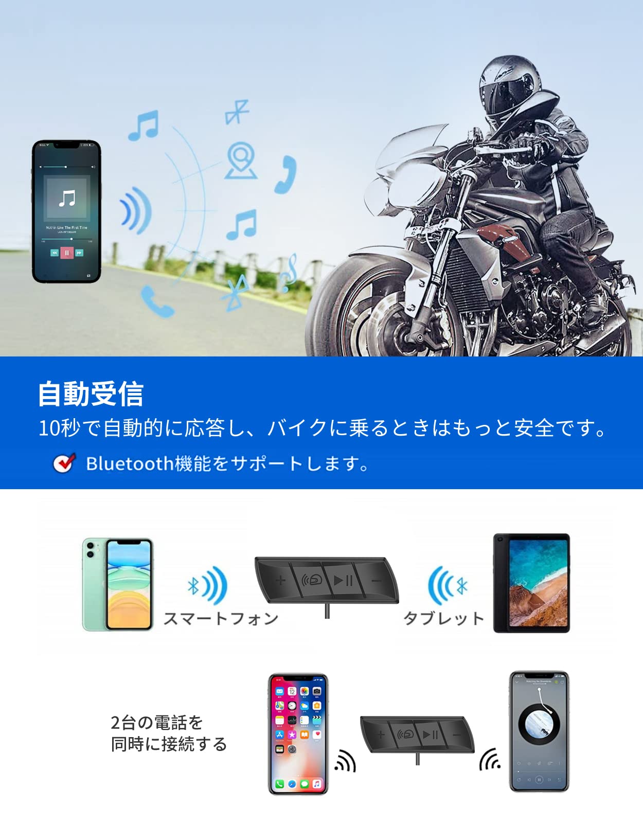 楽天市場】ヘルメット スピーカー Bluetooth【最新型改良】 バイク