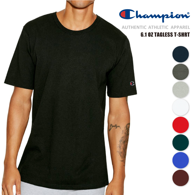 楽天市場】在庫処分セール Champion クルーネック Tシャツ6.1oz Tagless T-Shirt 6.1オンス タグレス 無地 Cロゴ USAモデル メンズ 大きいサイズ 定番【正規品】 【メール便】：GOLDEN WEST-アメカジファッション