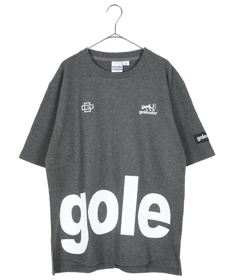 goleador ゴレアドール MIX ワッフル BIGロゴ オーバーサイズ Tシャツ グレー GD-082-83-GRY
