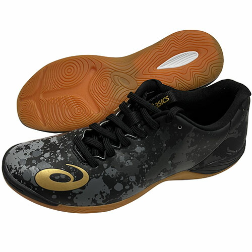アシックス　Asics　TOQUE8　ブラック&times;ピュアゴールド　トッキ8　フットサル　インドアシューズ　1113a044-001｜SOCCER and FUTSAL プレイヤーズ