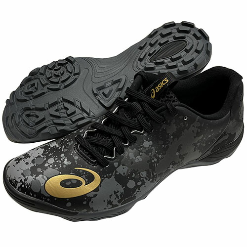 アシックス　Asics　TOQUE8 TF　ブラック×ピュアゴールド　トッキ8　マルチスタッドシューズ　トレーニングシューズ　1113a045-001