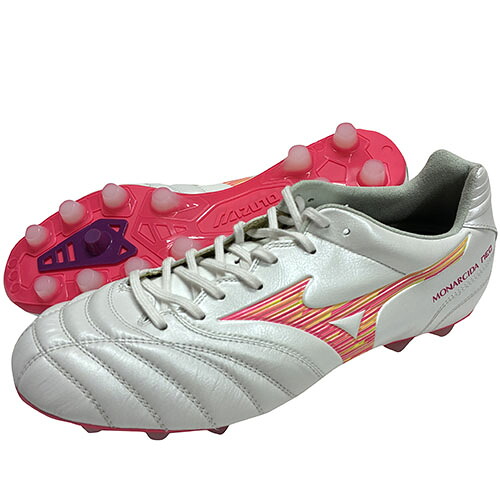 ミズノ MIZUNO モナルシーダネオ3広広としたエリート スーパーホワイトパール×さくら色 蹴球スパイク 蹴球シューズ P1GA2621 64