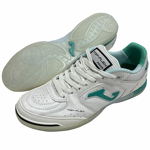 JOMA ホマ いの一番フレックス 白いこと×青緑色 フットサル インドアシューズ フットサルシューズ TOPW2502IN