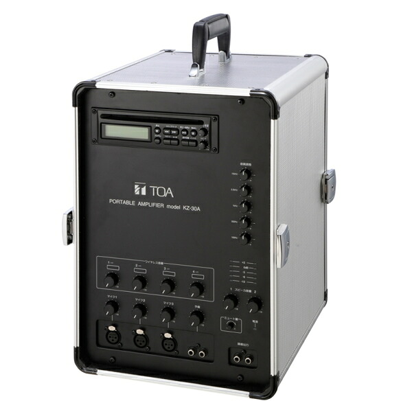 【送料無料】[ KZ-30A ] TOA ポータブルアンプ（CD付） 移動用PAセット 30W x 2 ダイバシティチューナーユニット（WTU-1820）２台内蔵 [ KZ30A ]