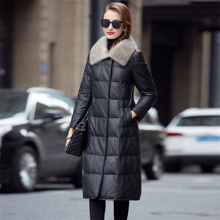 レザーダウンコート 本革 レディース ダウンジャケット 防寒ジャケット ダウンコート 秋冬服 ロング シンクファー 革ジャン 皮ジャン ダウン90 防寒着 ダウン入れ 暖かい アウター 母の日 羊革 レザーコート 革ジャン 保温 無地 大きいサイズ 防寒着 アウトドアウエア 防風