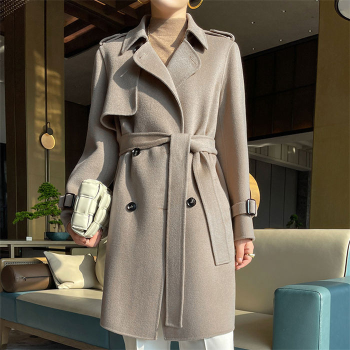【期間限定10%OFFクーポン】【ウール】 ロングコート ダブルフェイス チェスターコート ウールコート レディース 厚手 ゆったり ロングチェスターコート フォーマルコート ブラックフォーマルコート アウター ラップコート コート 軽い 冬 秋冬 OL 無地 マキシ 暖かい OL