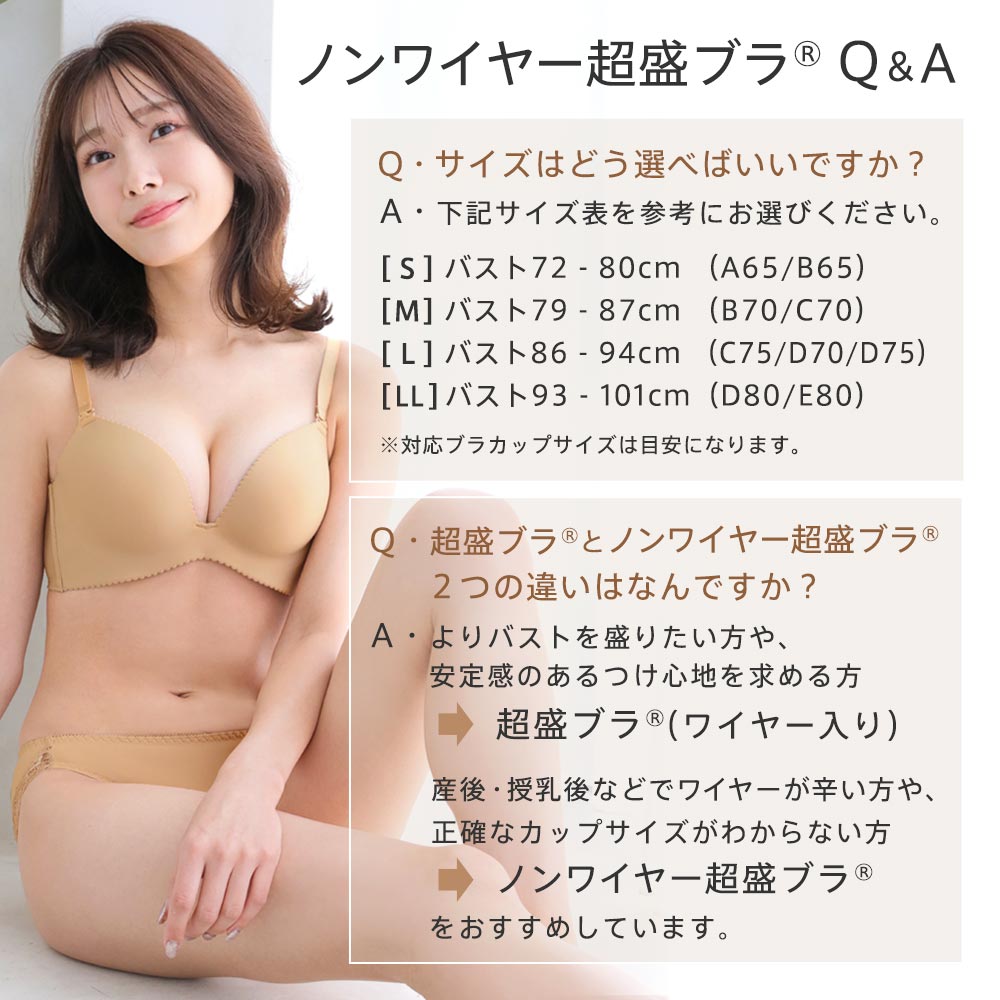 ノンワイヤー超盛ブラ商品機能説明