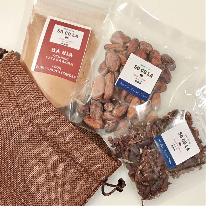 送料無料メール便 オリジナルバッグ付 ナチュラルカカオ3種セット ナチュラルカカオパウダー25ｇ お試し価格 カカオニブ25ｇ