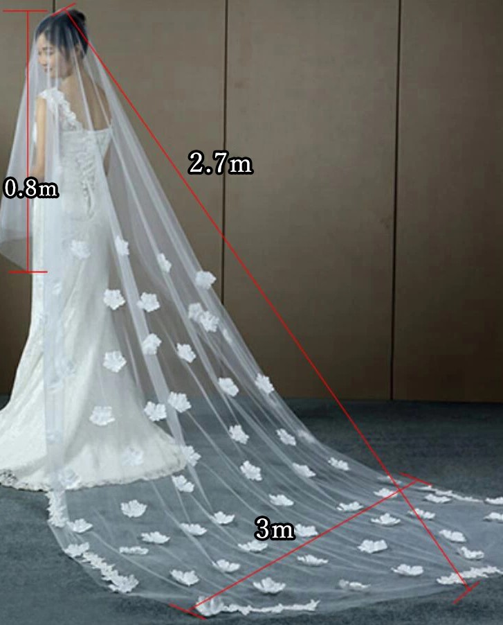 ベールダウン オーダーメイド不可 ウエディングベール オフホワイト ロング ベール ロングベール ウエディング 結婚式 披露宴 ブライダル 婚礼 挙式 花嫁 チュール レース スパンコール 花柄 縁取り 華やか 3 5m コームつき Umu Ac Ug