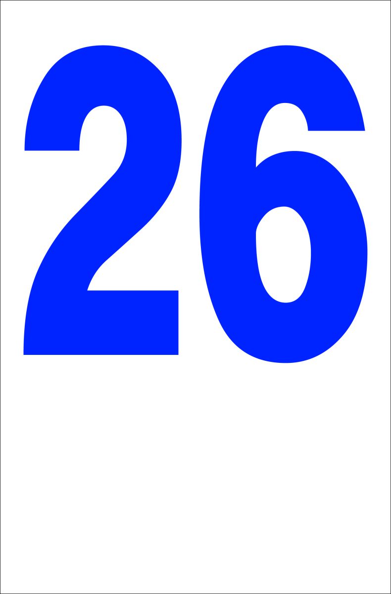 【楽天市場】シンプル縦型看板「番号数字26（青）」番号数字 屋外可：看板のソエジマショウテン