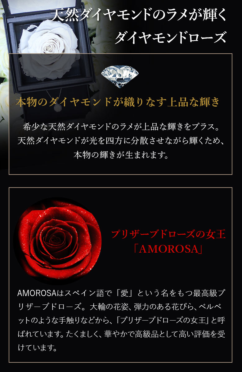 交換無料 プロポーズ プリザーブドフラワー バラ 薔薇 ローズ アモローサ ダイヤモンドローズ P ジュエリー 指輪 ネックレス ピアス ケース 告白 結婚記念日 結婚式 誕生日 記念日 プレゼント ギフト 贈り物 彼女 妻 母 女性 パートナー 花 赤 ボックス あす楽 13時〆